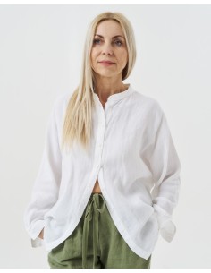 CAMICIA ALLA COREANA IN 100% LINO "MARION"