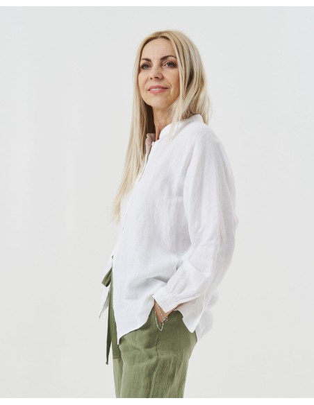 CAMICIA ALLA COREANA IN 100% LINO "MARION"