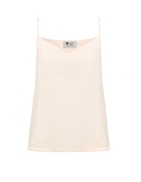 TOP CON SPALLINA SOTTILE IN 100% LINO  "BELLA"