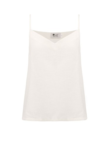 TOP CON SPALLINA SOTTILE IN 100% LINO  "BELLA"