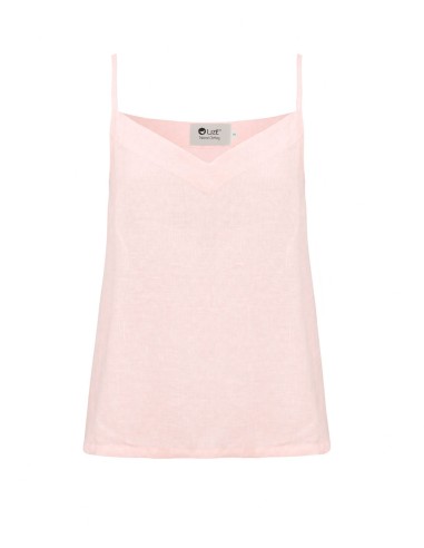TOP CON SPALLINA SOTTILE IN 100% LINO  "BELLA"