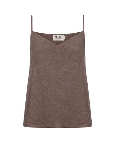 TOP CON SPALLINA SOTTILE IN 100% LINO  "BELLA"