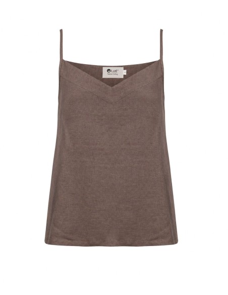 TOP CON SPALLINA SOTTILE IN 100% LINO  "BELLA"