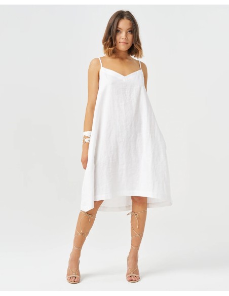 ABITO IN 100% LINO AMPIO CON SPALLINE SOTTILI "AUBREY"