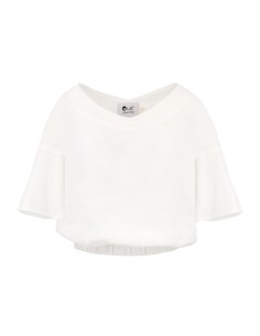 BLUSA IN 100% LINO A PALLONCINO "LAGOS"