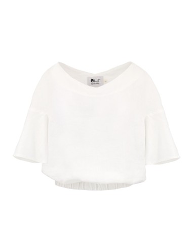 BLUSA IN 100% LINO A PALLONCINO "LAGOS"