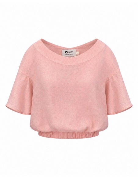 BLUSA IN 100% LINO A PALLONCINO "LAGOS"