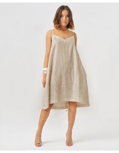 ABITO IN 100% LINO AMPIO CON SPALLINE SOTTILI "AUBREY"