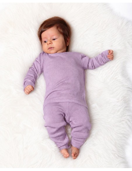 CASHMIRETTA BABY MANICA LUNGA IN SETA E CASHMERE .
