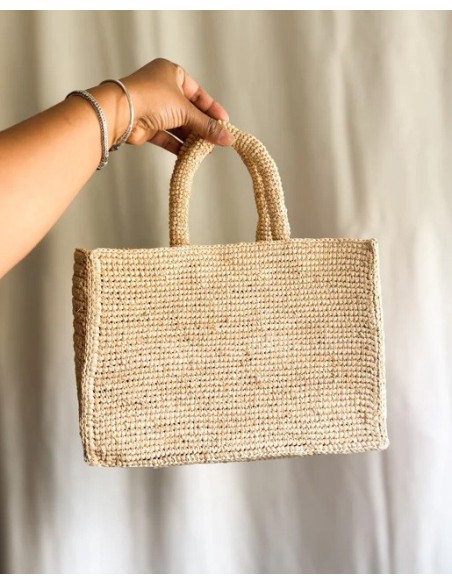 BORSA IN RAFIA NATURALE CON TRACOLLA "ROHY"