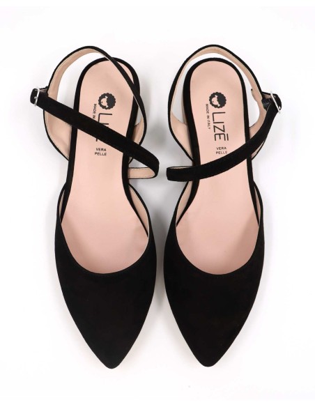 SLINGBACK IN CAMOSCIO CON FONDO CUOIO "DELIGHT"