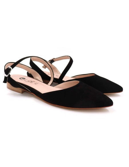 SLINGBACK IN CAMOSCIO CON FONDO CUOIO "DELIGHT"