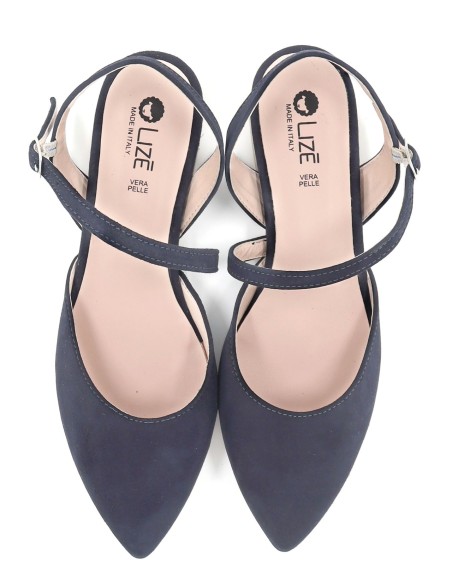 SLINGBACK IN CAMOSCIO CON FONDO CUOIO "DELIGHT"