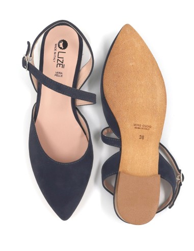 SLINGBACK IN CAMOSCIO CON FONDO CUOIO "DELIGHT"