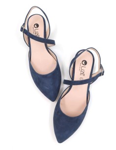 SLINGBACK IN CAMOSCIO CON FONDO CUOIO "DELIGHT"