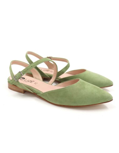 SLINGBACK IN CAMOSCIO CON FONDO CUOIO "DELIGHT"