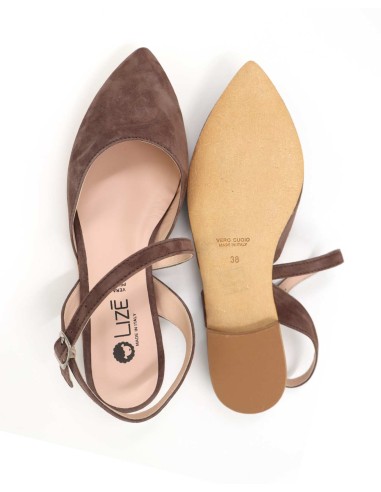 SLINGBACK IN CAMOSCIO CON FONDO CUOIO "DELIGHT"