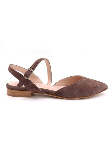 SLINGBACK IN CAMOSCIO CON FONDO CUOIO "DELIGHT"