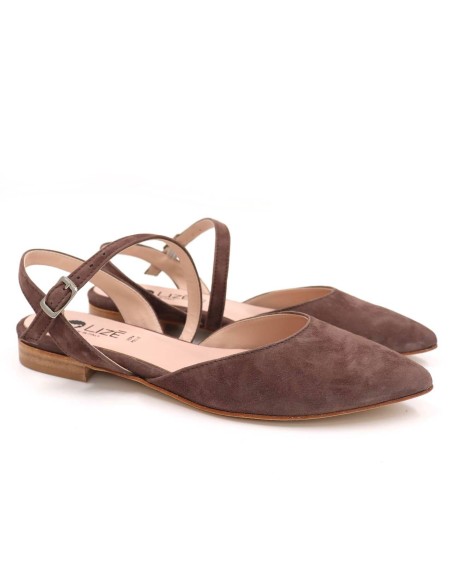 SLINGBACK IN CAMOSCIO CON FONDO CUOIO "DELIGHT"