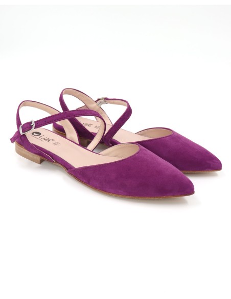 SLINGBACK IN CAMOSCIO CON FONDO CUOIO "DELIGHT"