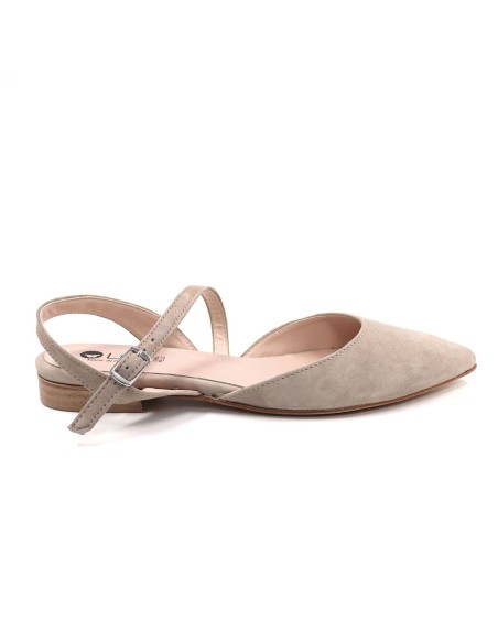 SLINGBACK IN CAMOSCIO CON FONDO CUOIO "DELIGHT"