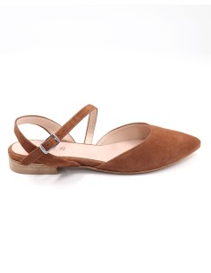 SLINGBACK IN CAMOSCIO CON FONDO CUOIO "DELIGHT" 2
