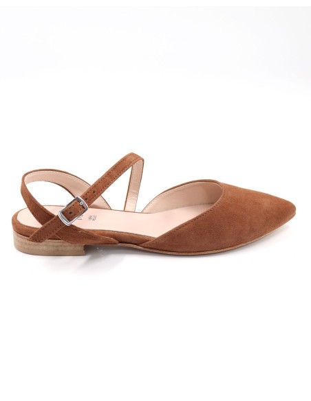 SLINGBACK IN CAMOSCIO CON FONDO CUOIO "DELIGHT"