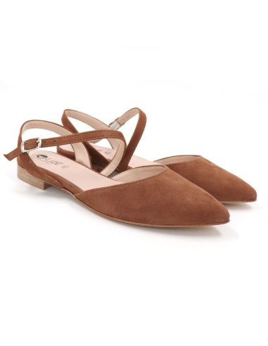 SLINGBACK IN CAMOSCIO CON FONDO CUOIO "DELIGHT"