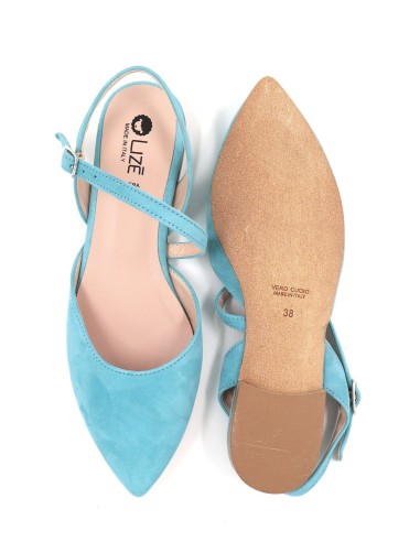 SLINGBACK IN CAMOSCIO CON FONDO CUOIO "DELIGHT"