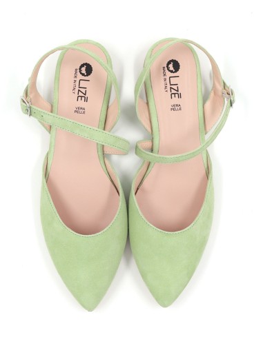 SLINGBACK IN CAMOSCIO CON FONDO CUOIO "DELIGHT"
