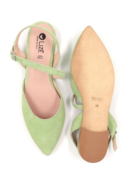 SLINGBACK IN CAMOSCIO CON FONDO CUOIO "DELIGHT"
