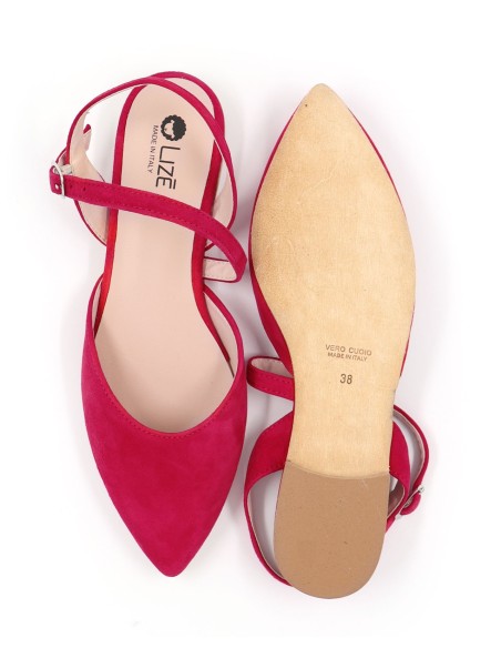 SLINGBACK IN CAMOSCIO CON FONDO CUOIO "DELIGHT"