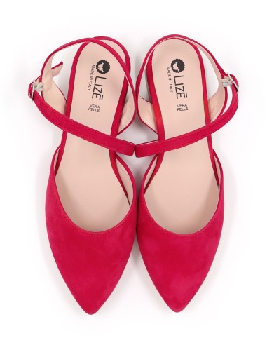 SLINGBACK IN CAMOSCIO CON FONDO CUOIO "DELIGHT"