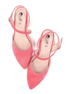 SLINGBACK IN CAMOSCIO CON FONDO CUOIO "DELIGHT"