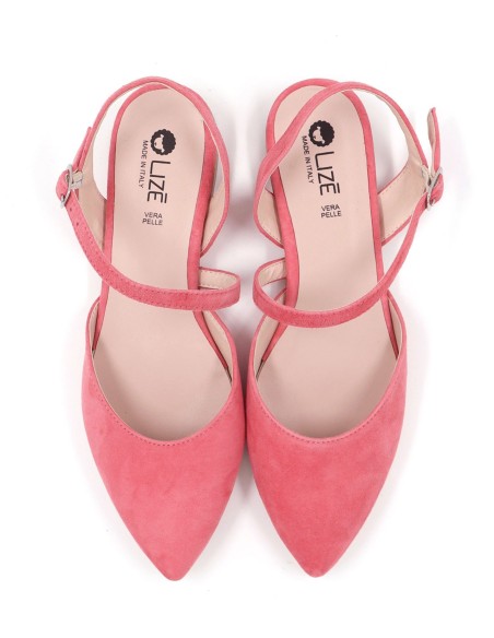 SLINGBACK IN CAMOSCIO CON FONDO CUOIO "DELIGHT"
