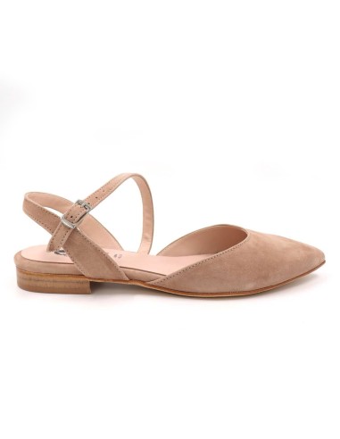 SLINGBACK IN CAMOSCIO CON FONDO CUOIO "DELIGHT"