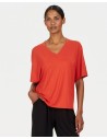 T-SHIRT CON SCOLLO A "V" IN MODAL "DHALIA"