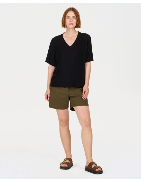 T-SHIRT CON SCOLLO A "V" IN MODAL "DHALIA"