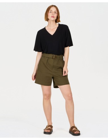 T-SHIRT CON SCOLLO A "V" IN MODAL "DHALIA"