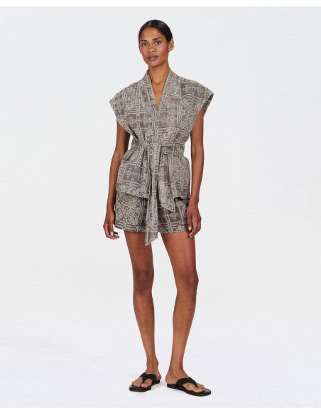 SHORTS DONNA IN COTONE BIOLOGICO E LINO  "LIBBY"