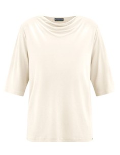 BLUSA CON SCOLLO A CASCATA IN CANAPA E LYOCELL 2