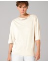 BLUSA CON SCOLLO A CASCATA IN CANAPA E LYOCELL