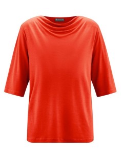 BLUSA CON SCOLLO A CASCATA IN CANAPA E LYOCELL 2