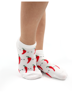 CALZINI CORTI BAMBINI IN BAMBU "PEPERONCINO"