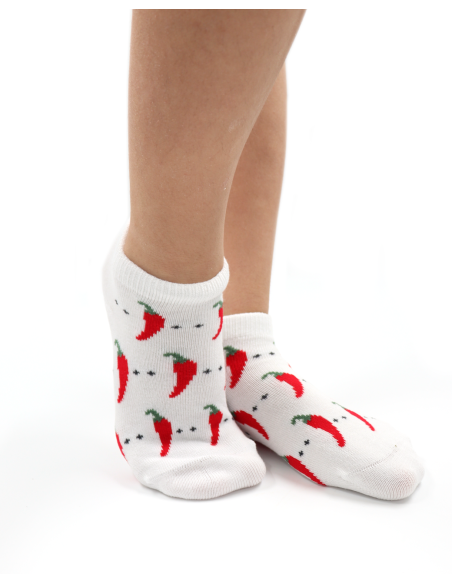 CALZINI CORTI BAMBINI IN BAMBU "PEPERONCINO"