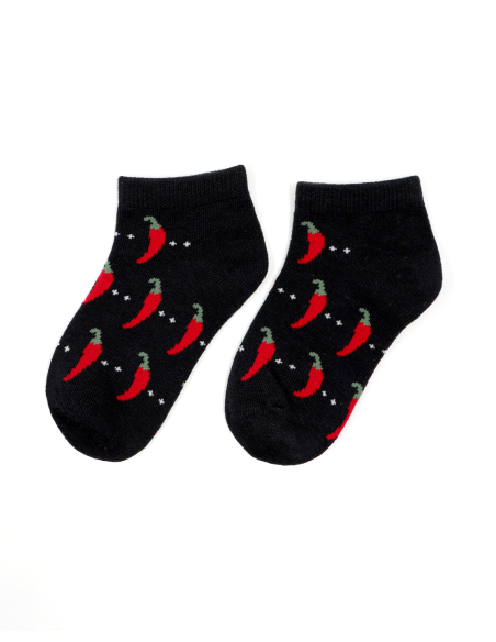 CALZINI CORTI BAMBINI IN BAMBU "PEPERONCINO"