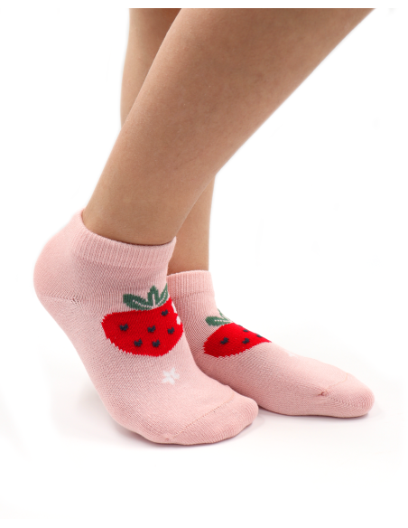 CALZINI CORTI BAMBINI IN BAMBU "FRAGOLA"