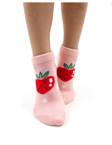 CALZINI CORTI BAMBINI IN BAMBU "FRAGOLA"