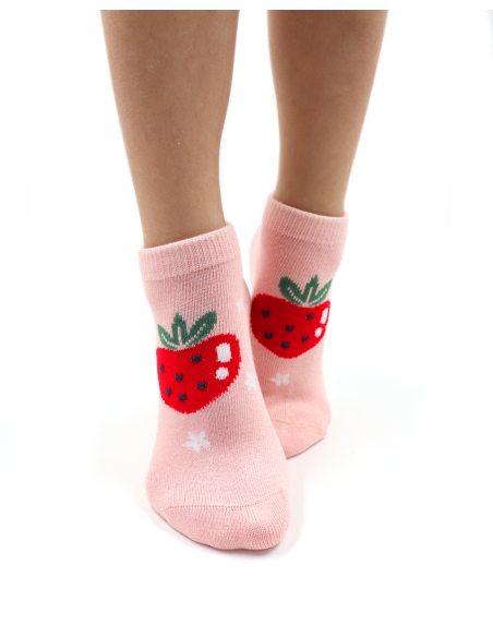 CALZINI CORTI BAMBINI IN BAMBU "FRAGOLA"
