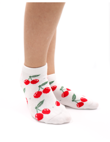 CALZINI CORTI BAMBINI IN BAMBU "CILIEGINE"